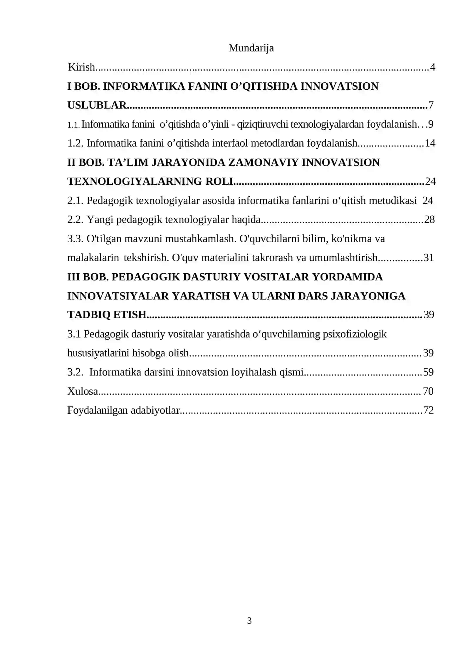 Informatika fanini o’qitishda innovatsion uslublarni ishlab chiqish va ularni dars jarayoniga tadbiq etish 3