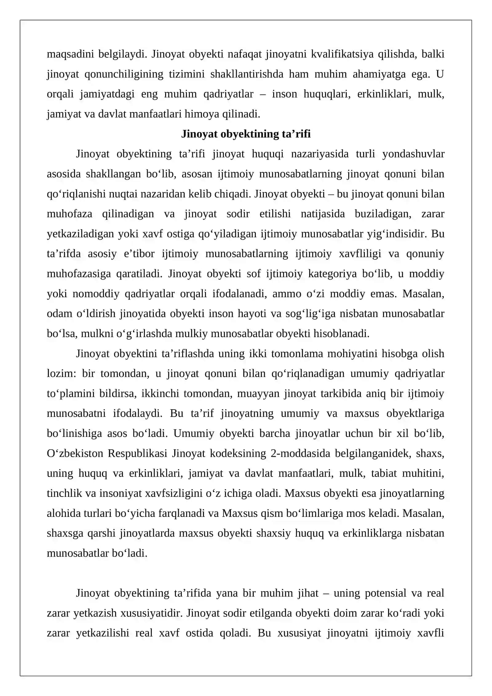 Jinoyatning obyekti 3
