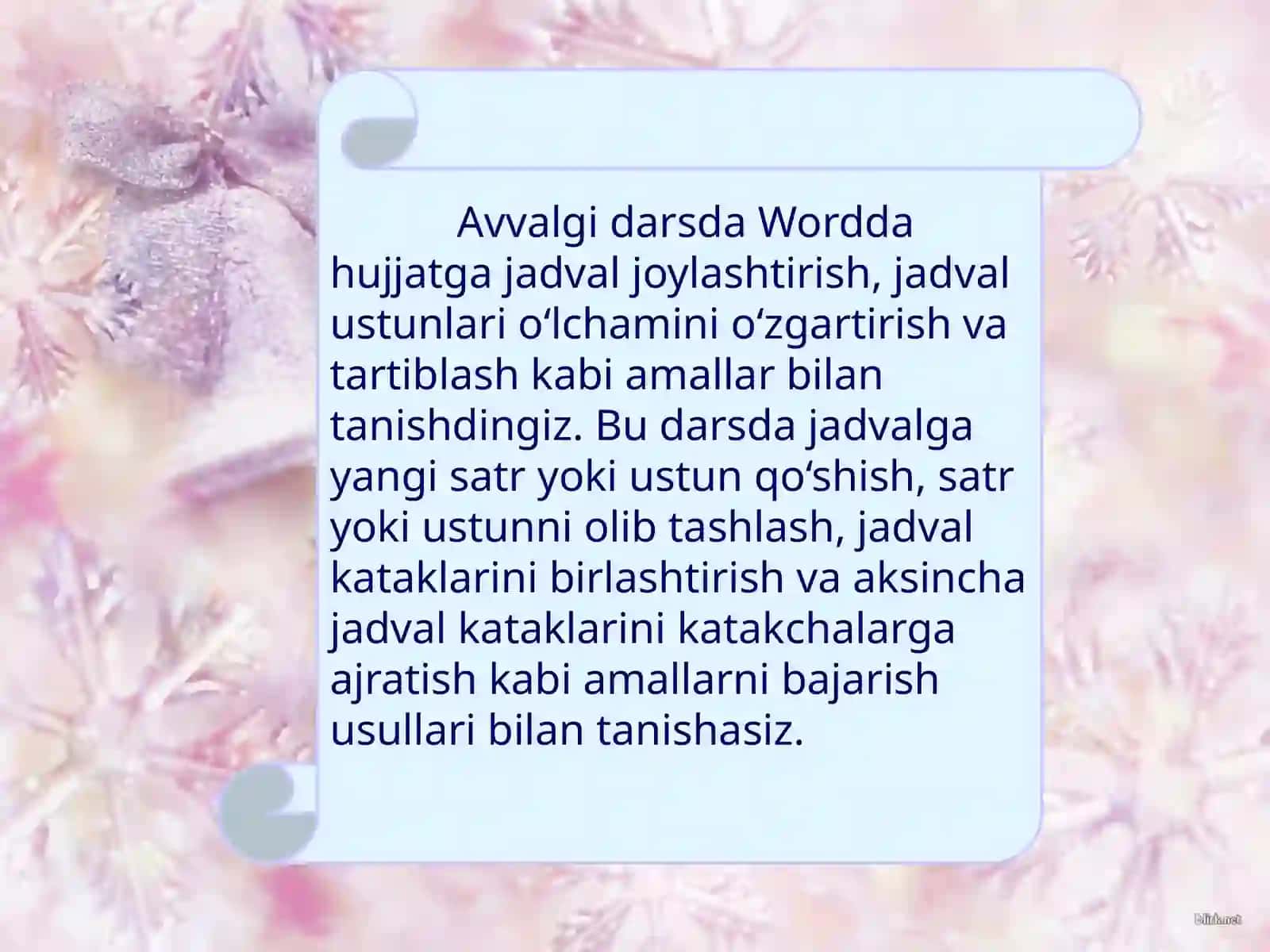 WORDDA JADVALLAR USTIDA AMALLAR 3