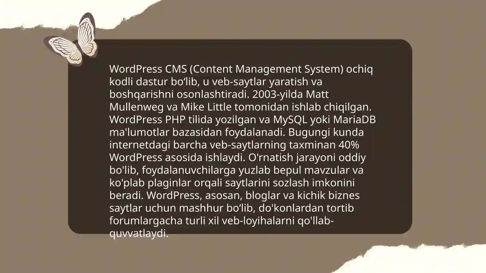 WordPress CMS bilan ishlash 3