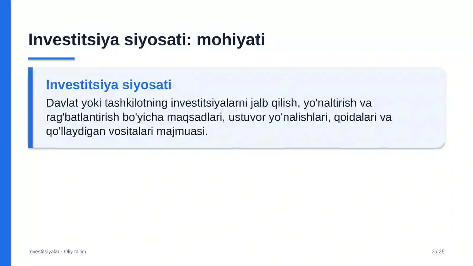 Kattalar ta'limida investitsiya siyosati 3