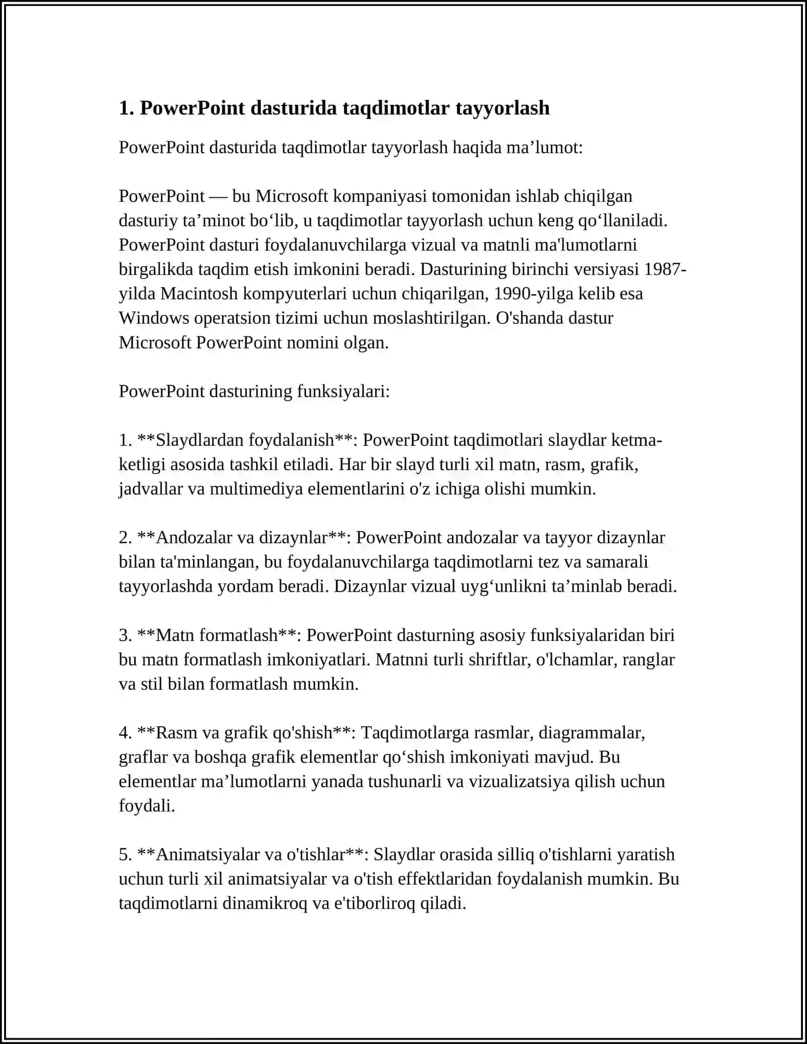 POWERPOINT DASTURIGA TAQDIMOT 3
