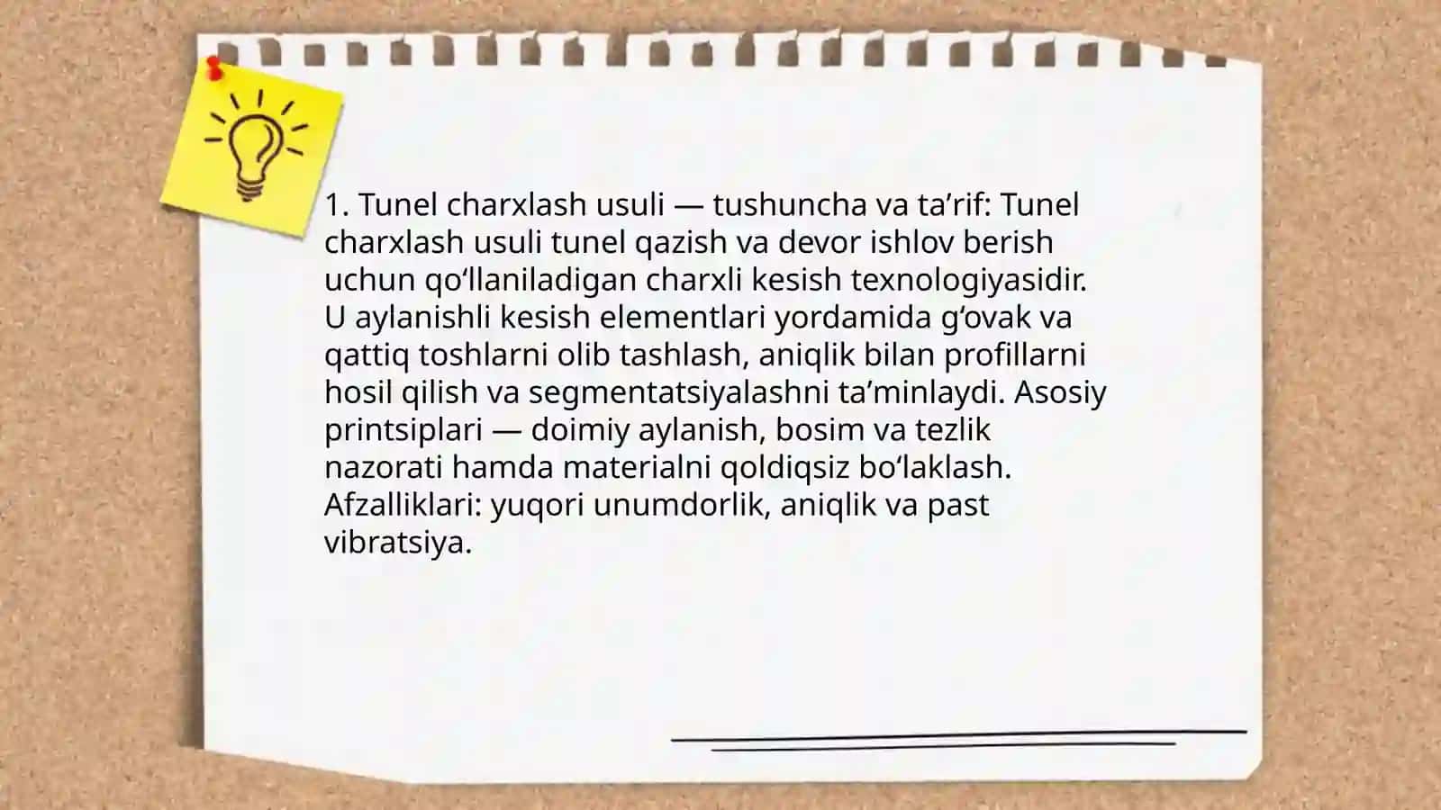 Tunel charxlash usuli 3
