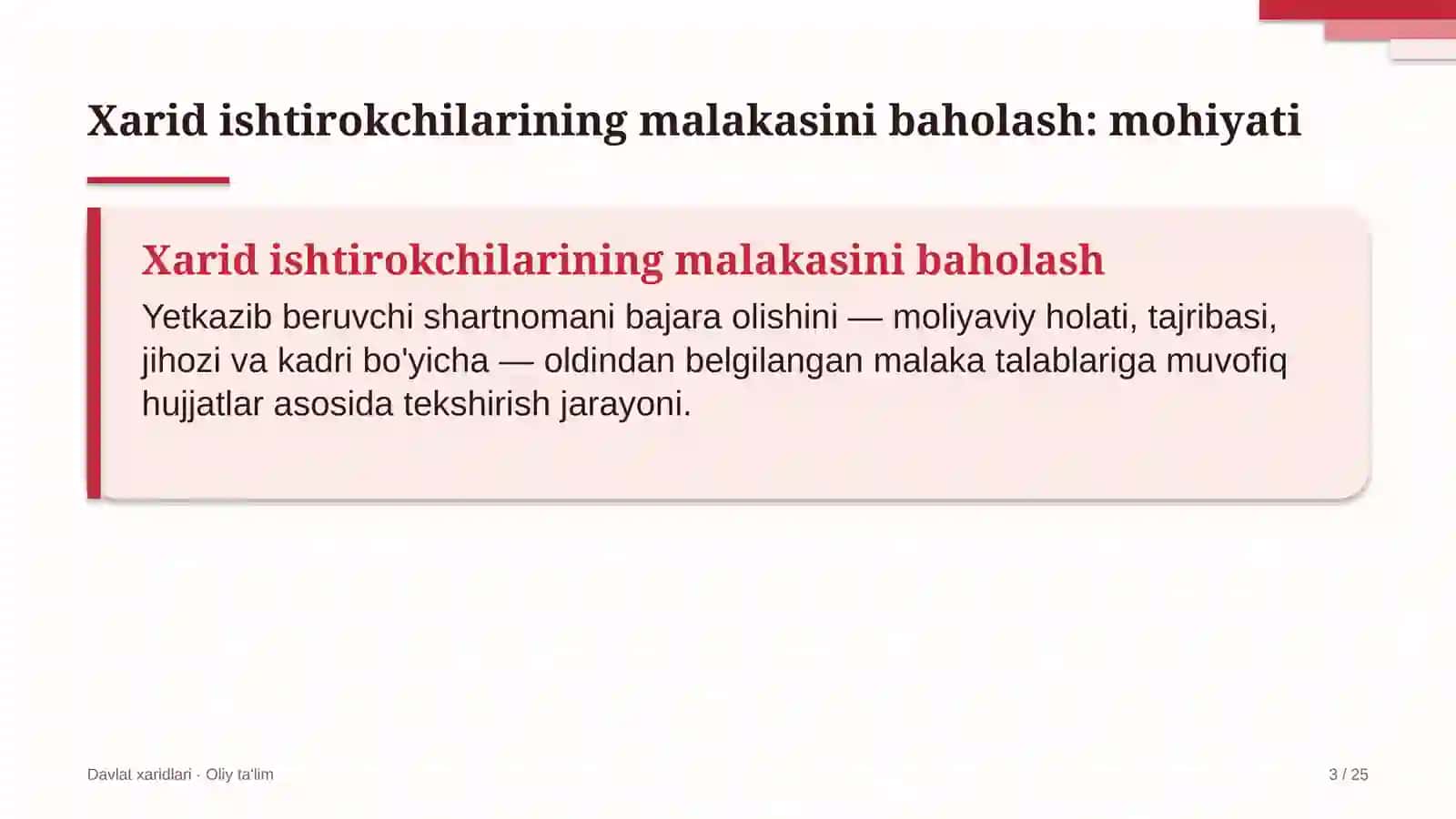 Vagon depolarida xarid ishtirokchilarining malakasini baholash 3
