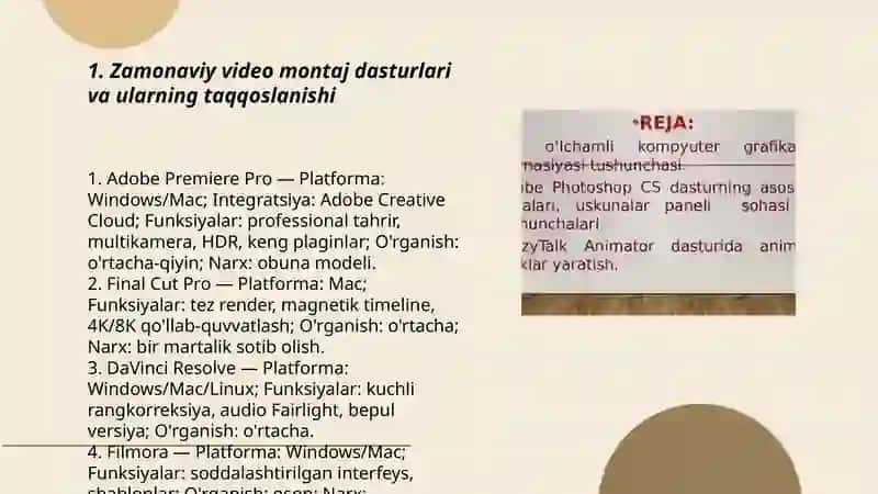 Zamonaviy video montaj dasturlari 3