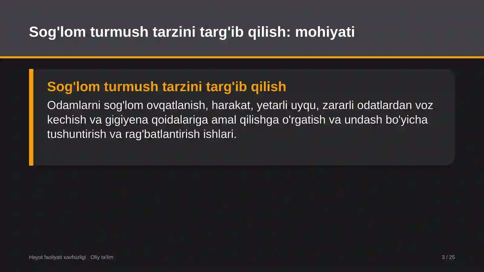 Konservatoriyalarda sog'lom turmush tarzini targ'ib qilish 3