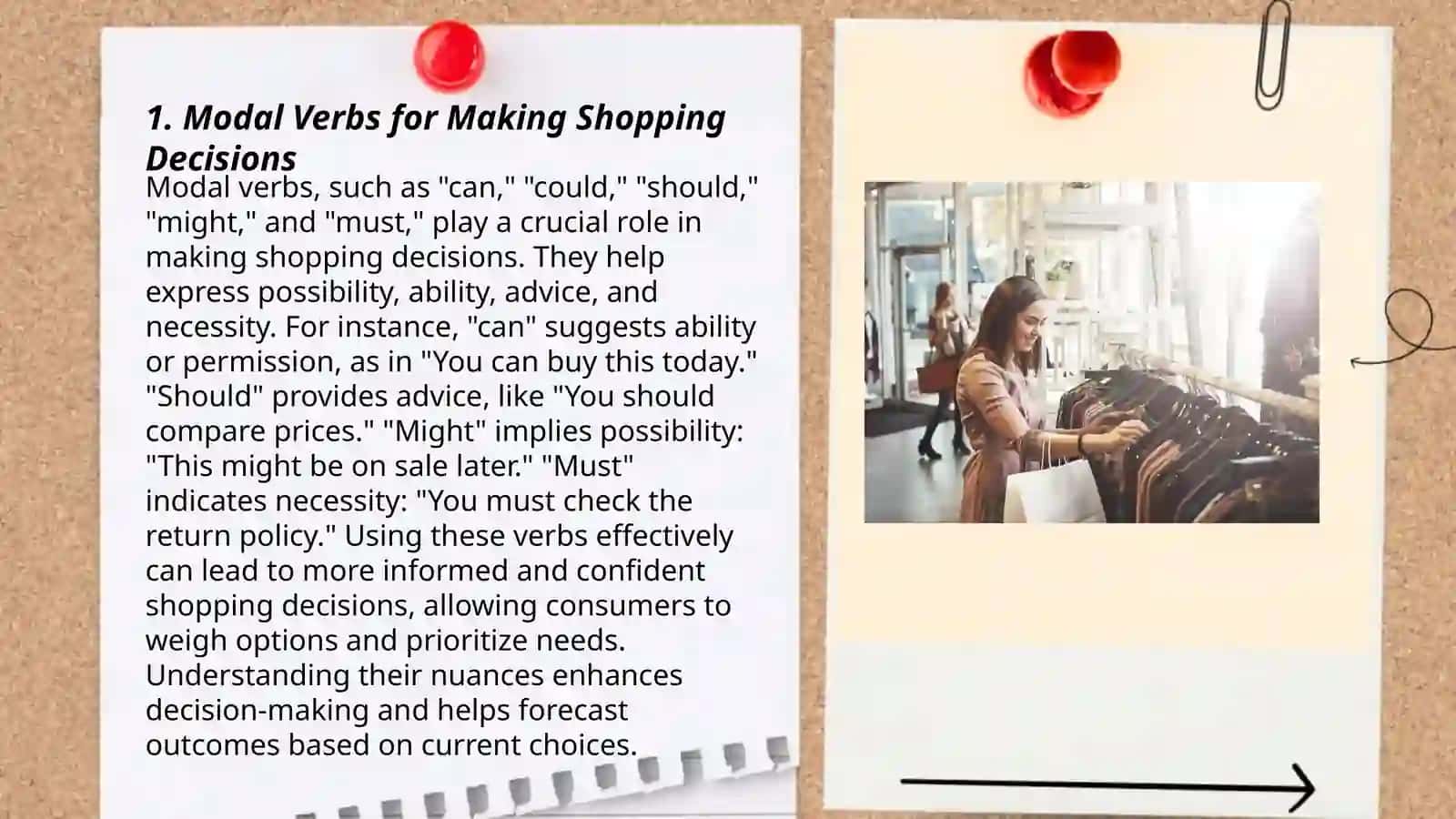 Modal Verbs for Making Shopping Decisions 3