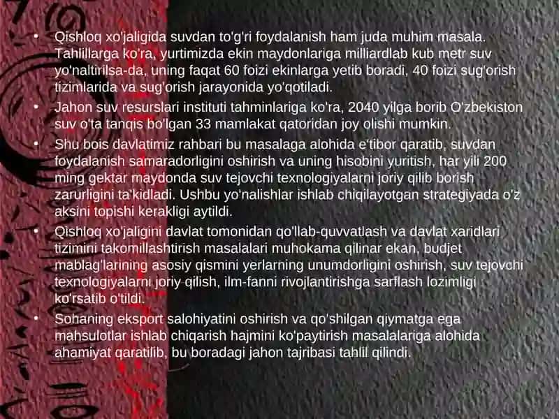 Mustaqillik yillarida qishloq xo'jaligi va sanoat sohasidagi o'zgarishlar 3