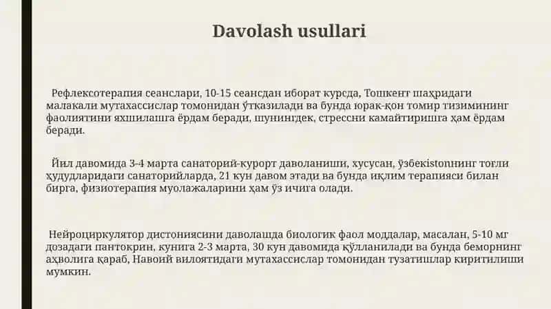 Neyrosirkulyator distoniya 3