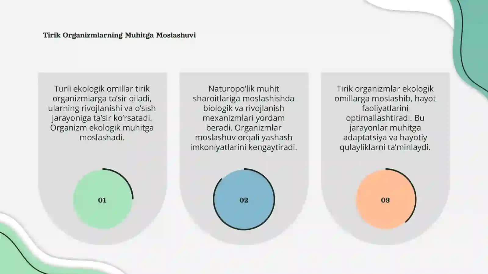 Turli ekologik omillarning tirik organizmlarga ta’sir etish mexanizmlari 3