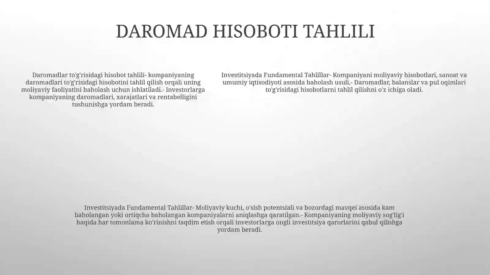 Fundamental tahlil nima? 3