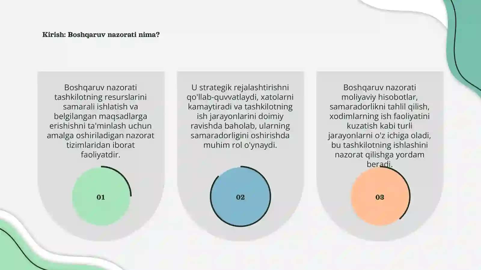 Boshqaruv nazorati faoliyatiga misollar 3