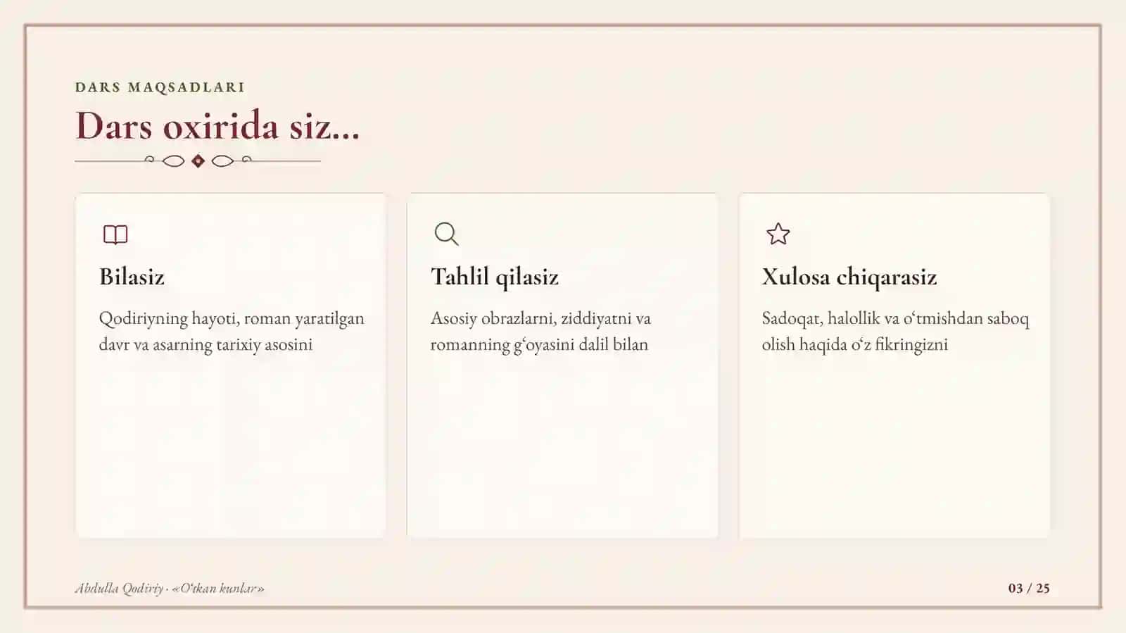 «O‘tkan kunlar» 3