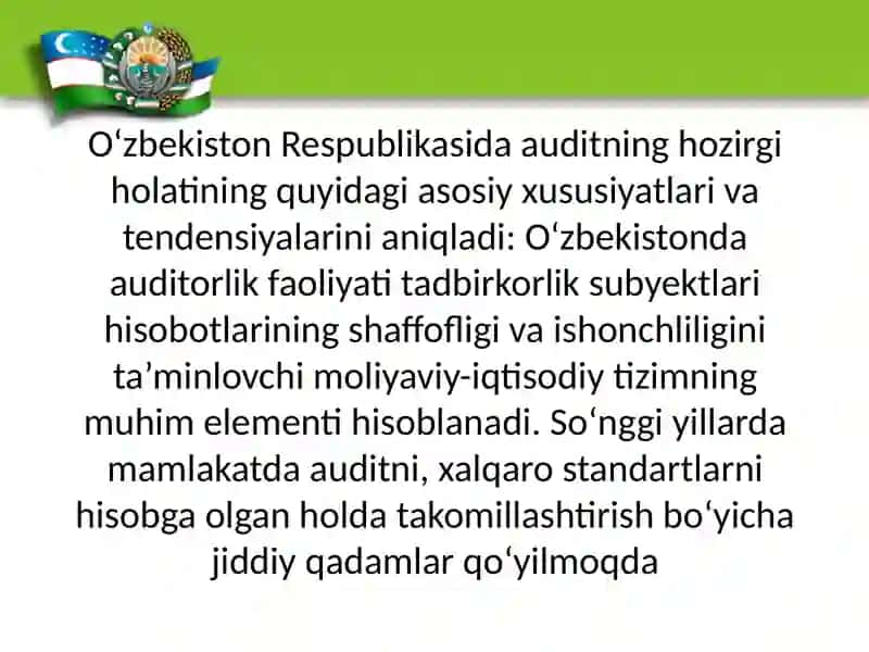 O’zbekistonda auditorlik tashkilotlari dasifat nazorati 3