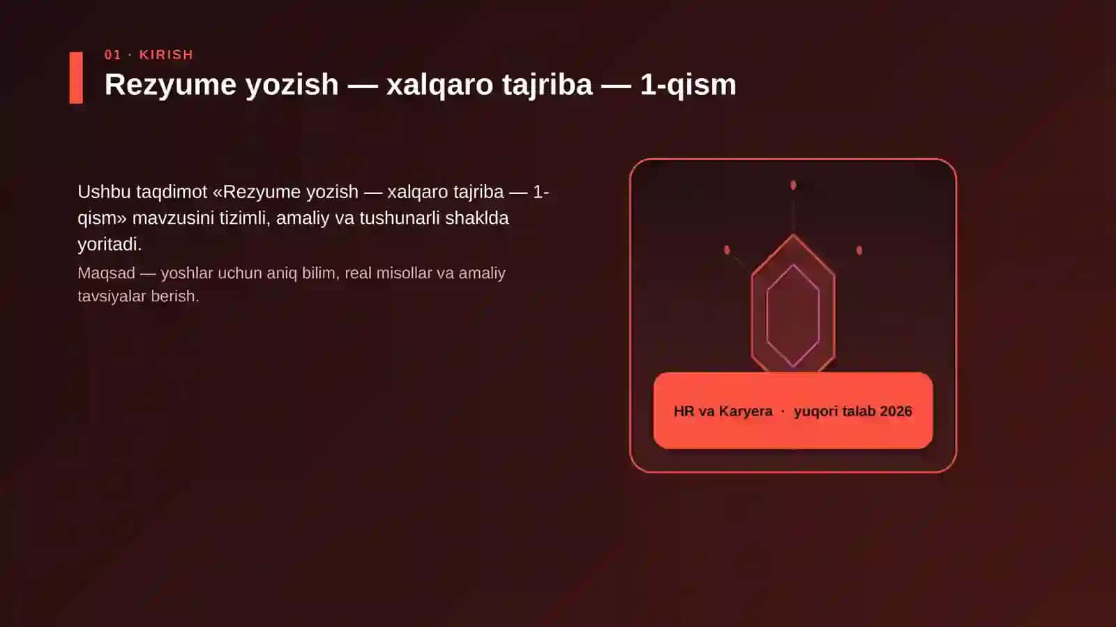 Rezyume yozish — xalqaro tajriba — 1-qism 3