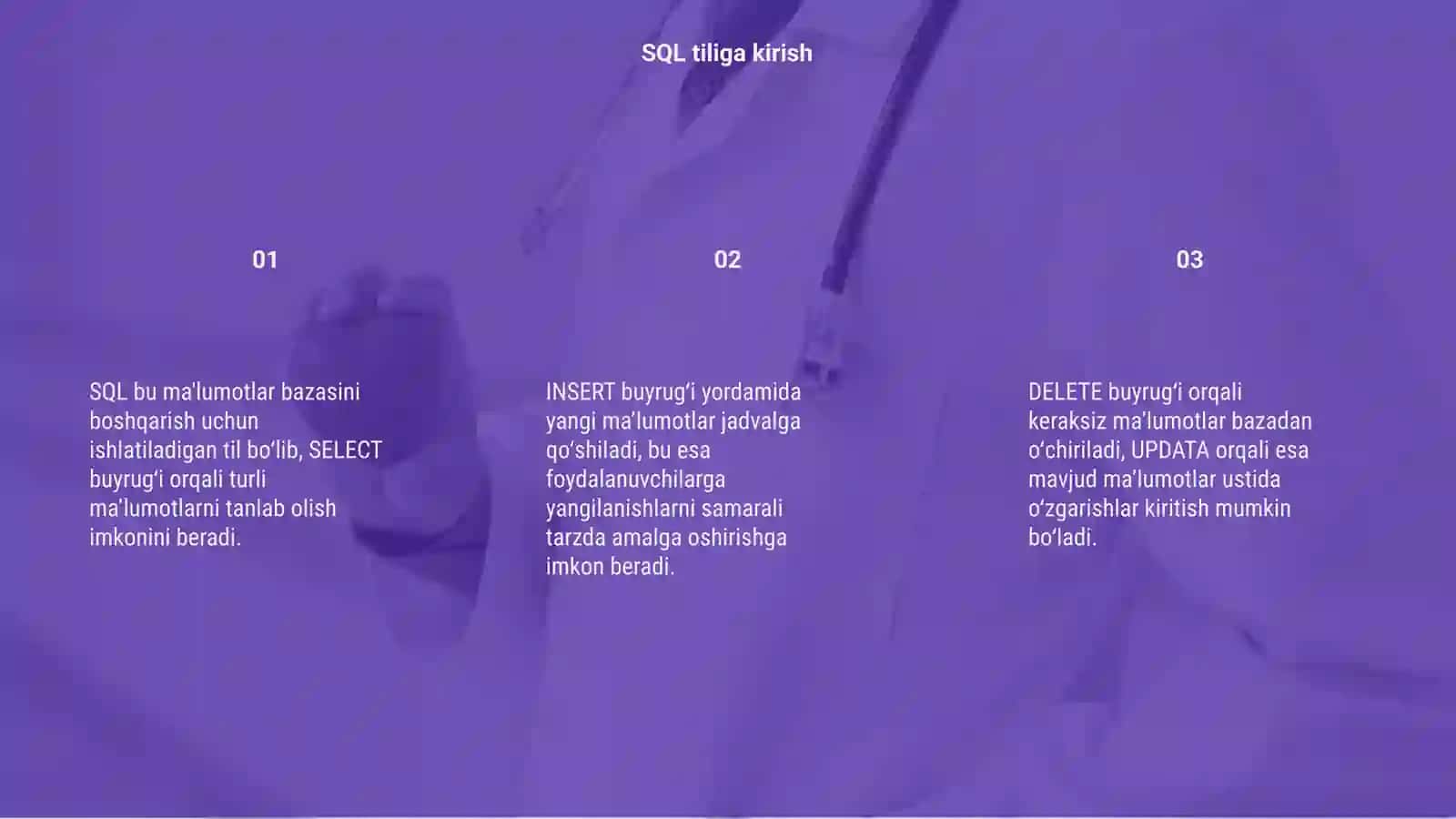 SQL tilining asosiy buyruqlari 3