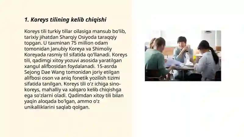 Koreys tilining xususiyatlari 3