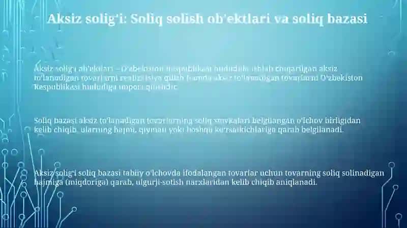 Aksiz solig'ini hisoblash va byudjetga to'lash tartibi 3