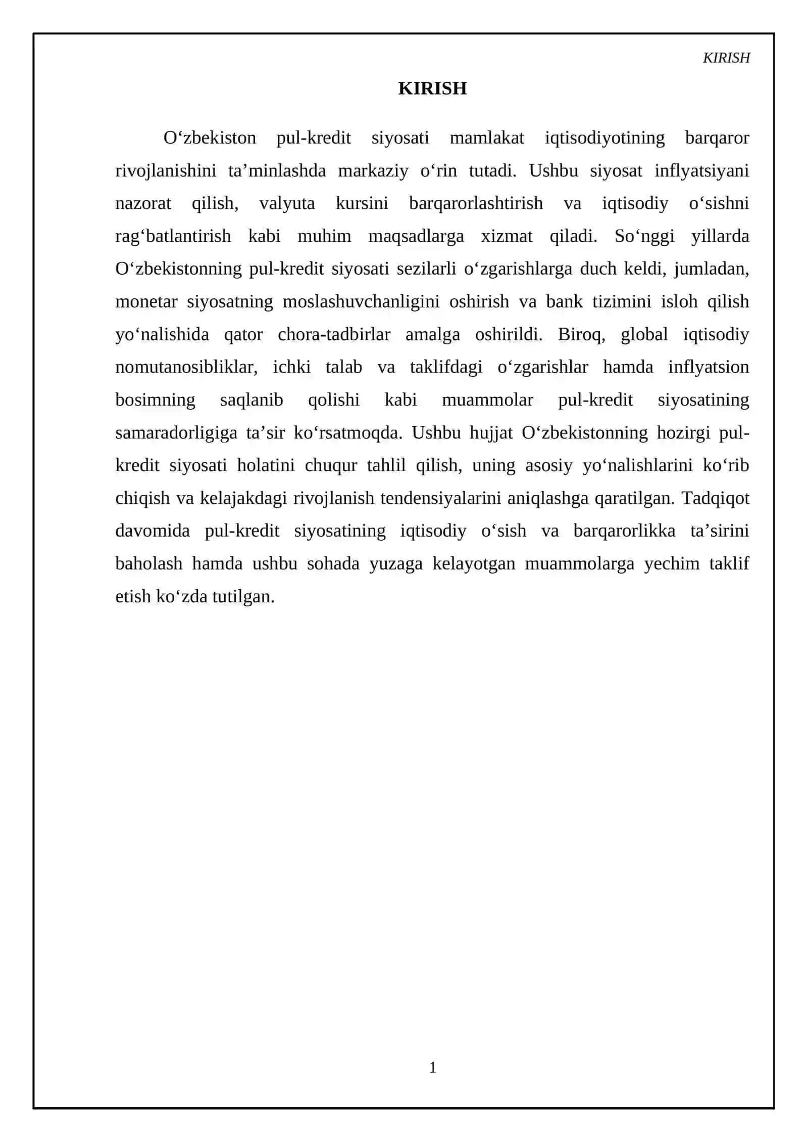 Ozbekiston pul kredit siyosati 3