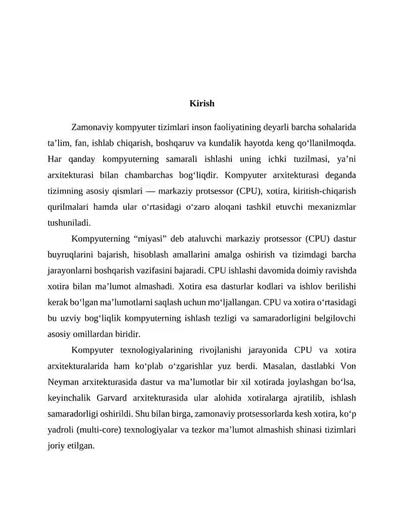 cpu xotira arxitekturasai 3
