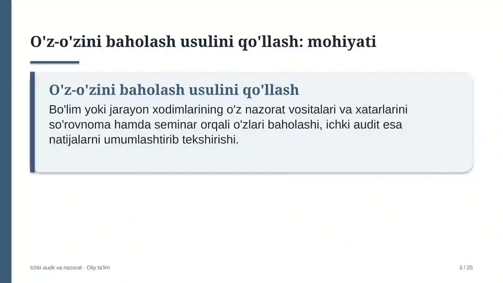 Bioenergetikada o'z-o'zini baholash usulini qo'llash 3