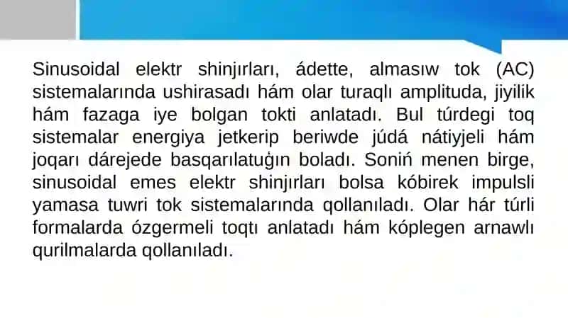 Elektr togi yamasa kernewdiń forması 3
