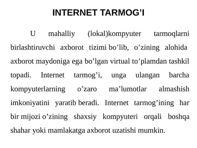 INTERNET TARMOG’I 3