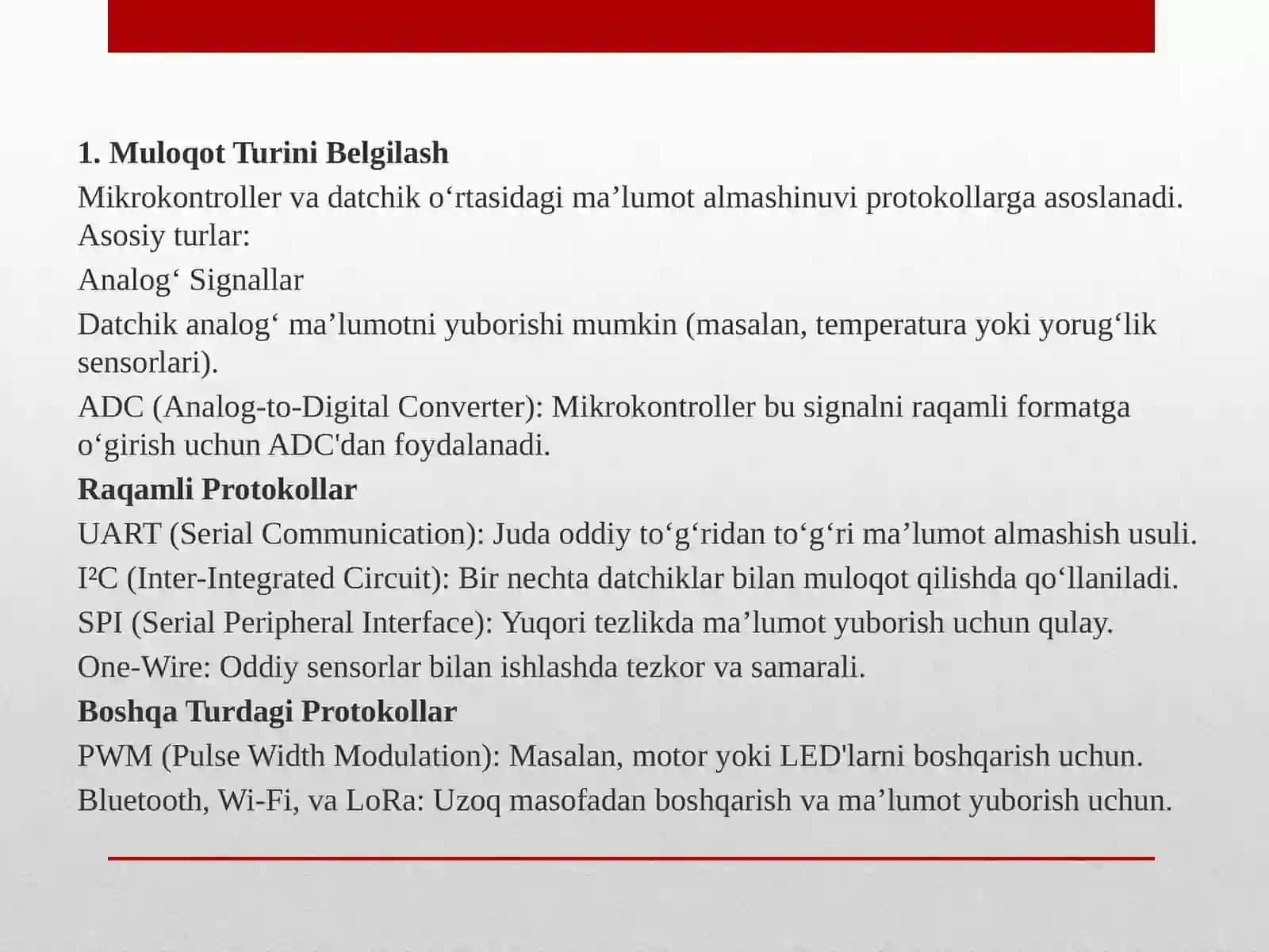 MikrokontrollervaDatchikOrasidagiMuloqotniLoyihalash 3