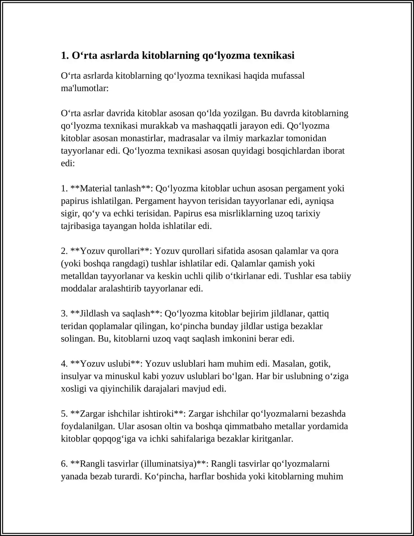 OʻRTA ASRLARDA KITOB VA KITOBAT ISHI 3