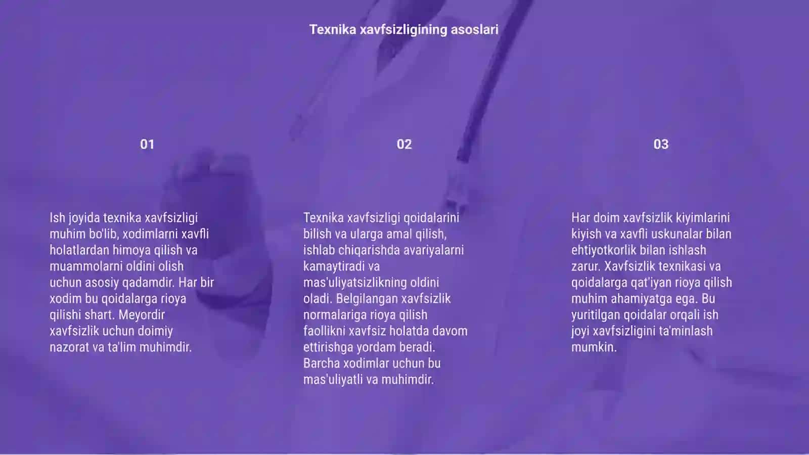 Ish joyida texnika xavsizligi 3