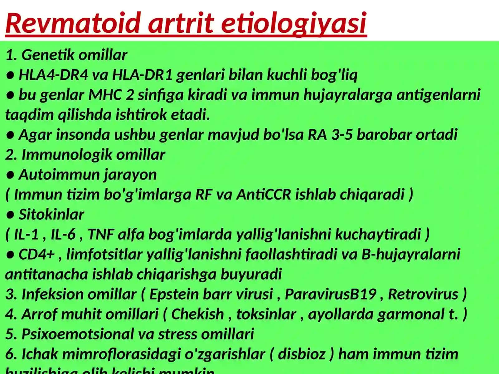 Revmatoid artrit haqida umumiy tushuncha 3