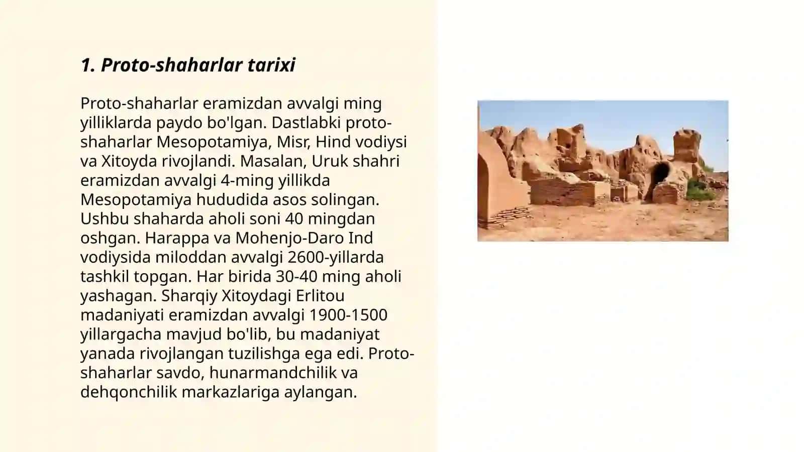 Proto-shaharlar tarixi 3