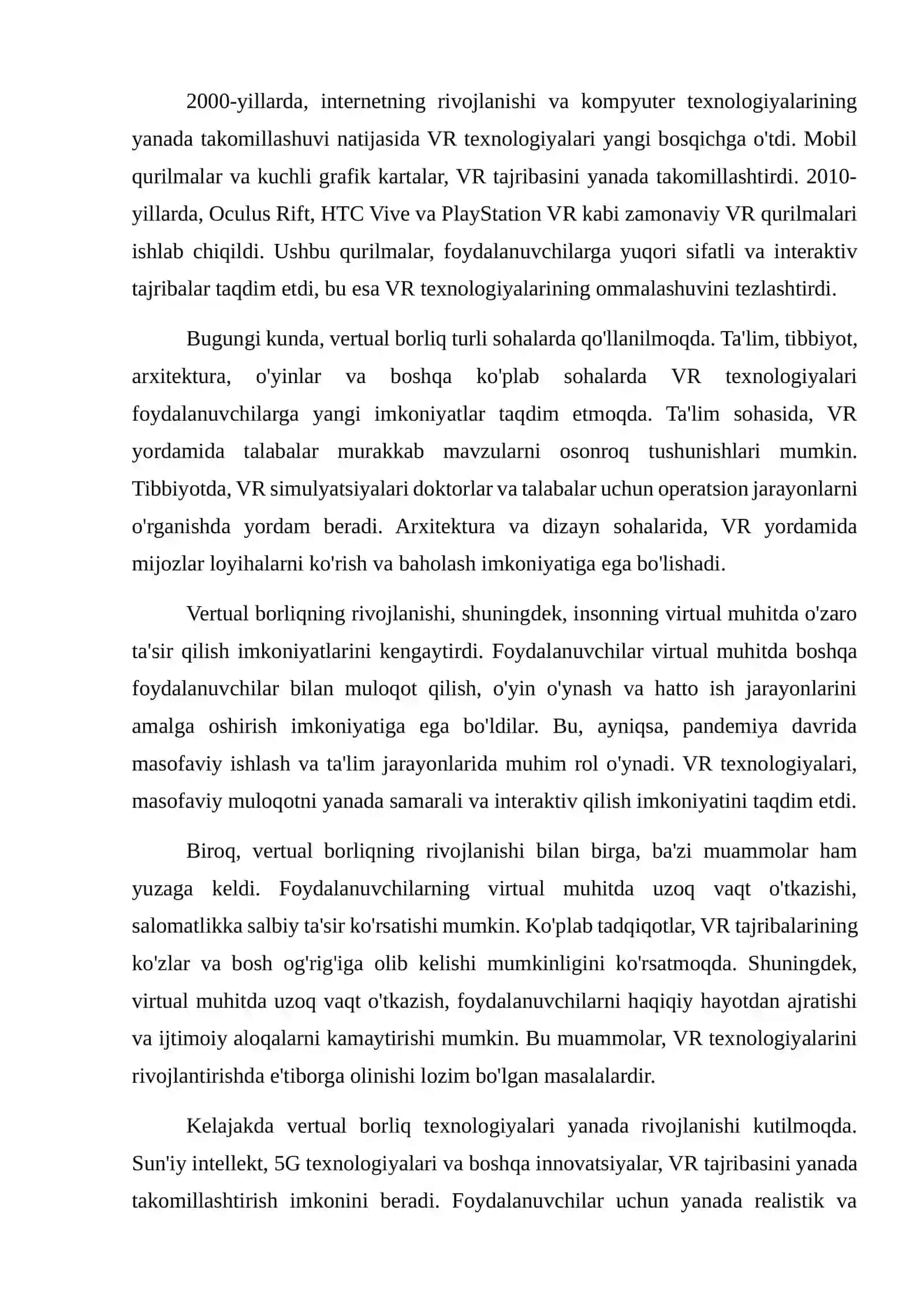 Vertual borliq (VR) 3