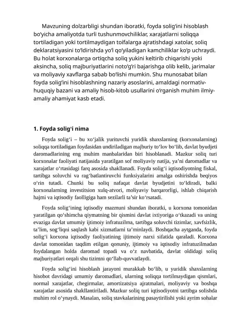 Foyda soligʻini hisoblash 3