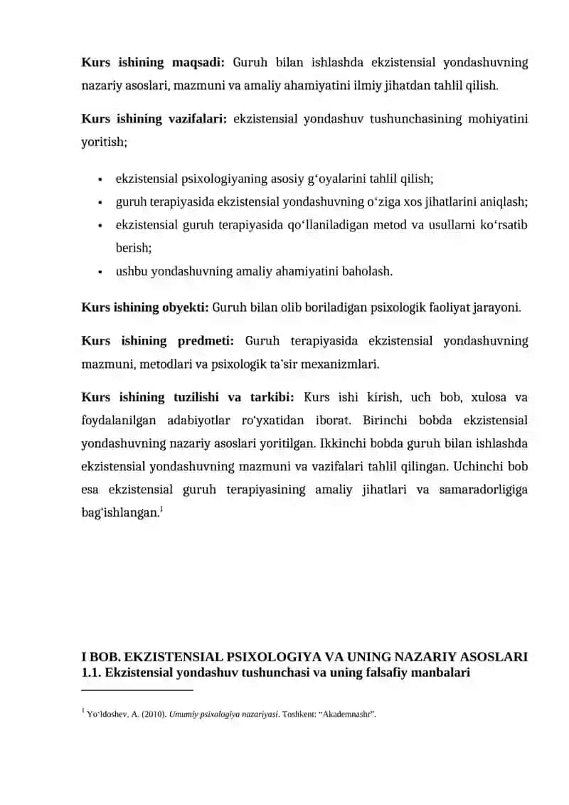 Guruhga ekzistensial yondashuv. 3
