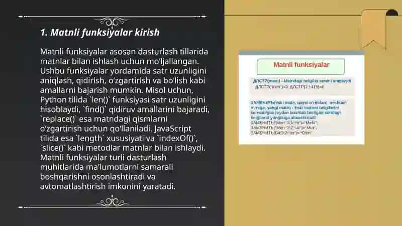 Matnli funksiyalar bilan ishlash 3
