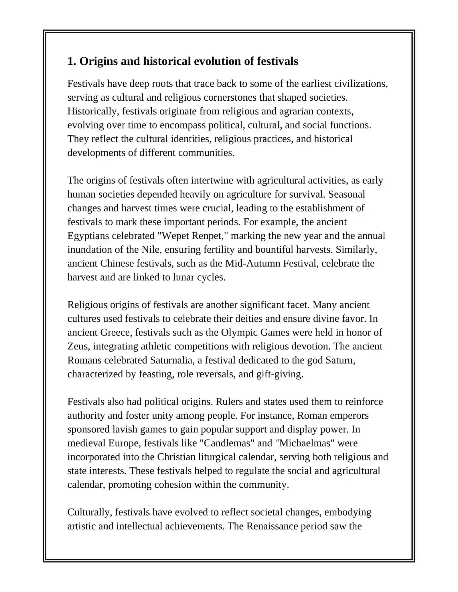 FESTIVALS IN THEIR CULTURAL CONTEXT 3