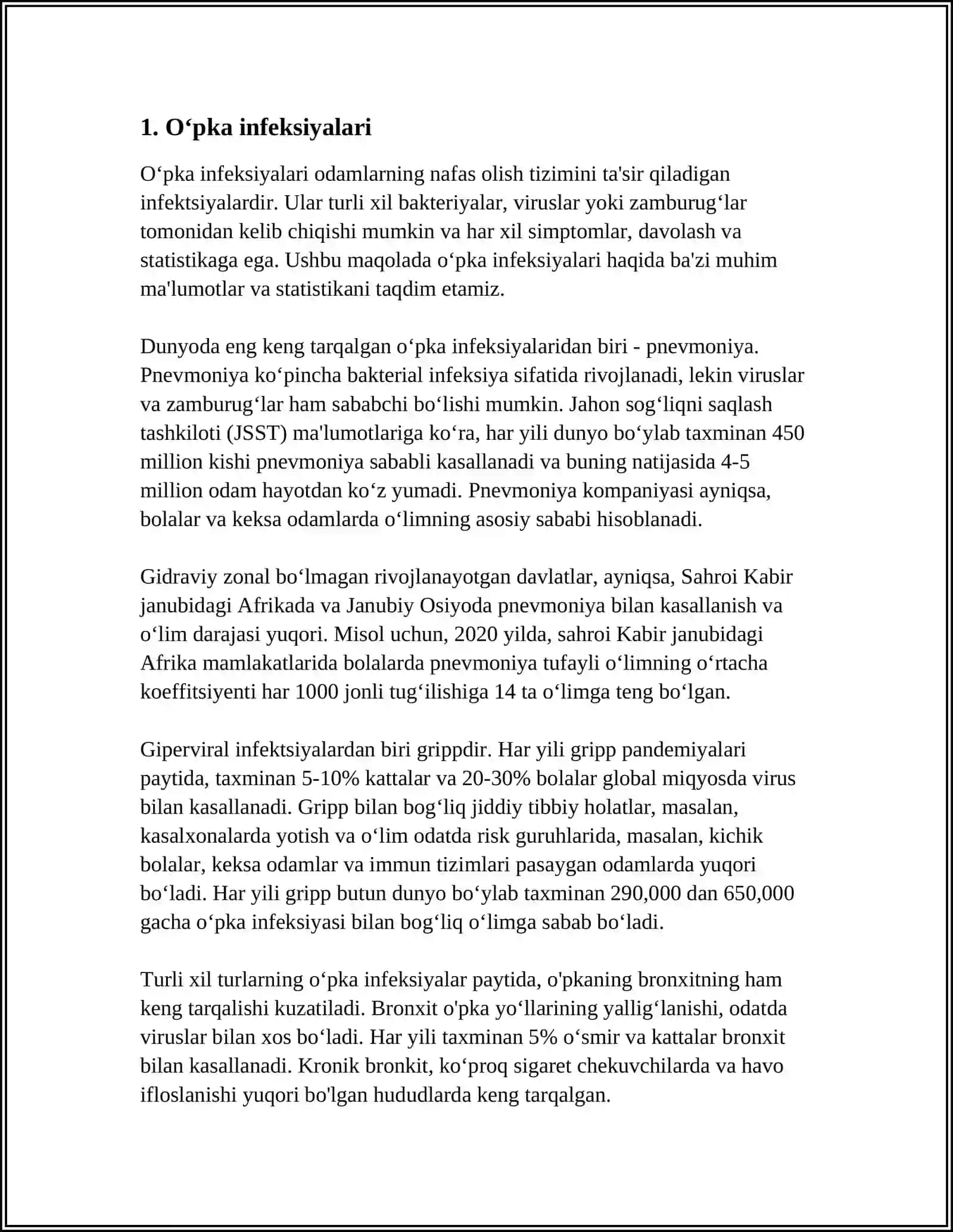 Oʻpka infeksiyalari 3