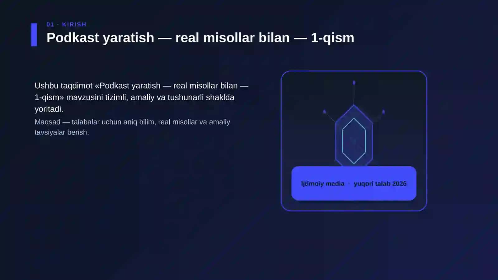 Podkast yaratish — real misollar bilan — 1-qism 3