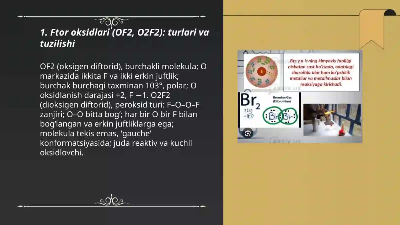 Ftor oksidlari (OF2, O2F2) 3