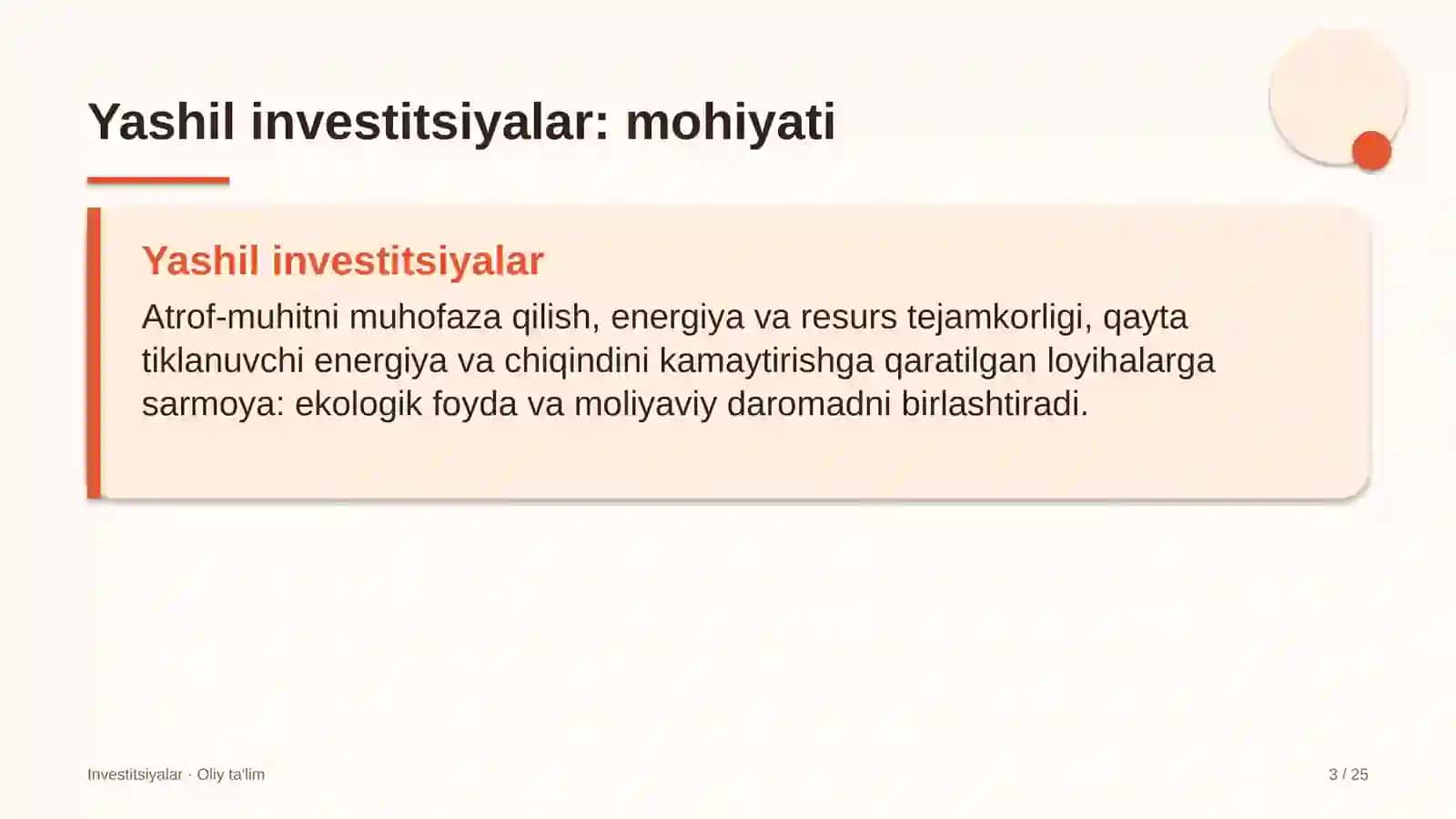 Yashil investitsiyalar: mohiyati 3