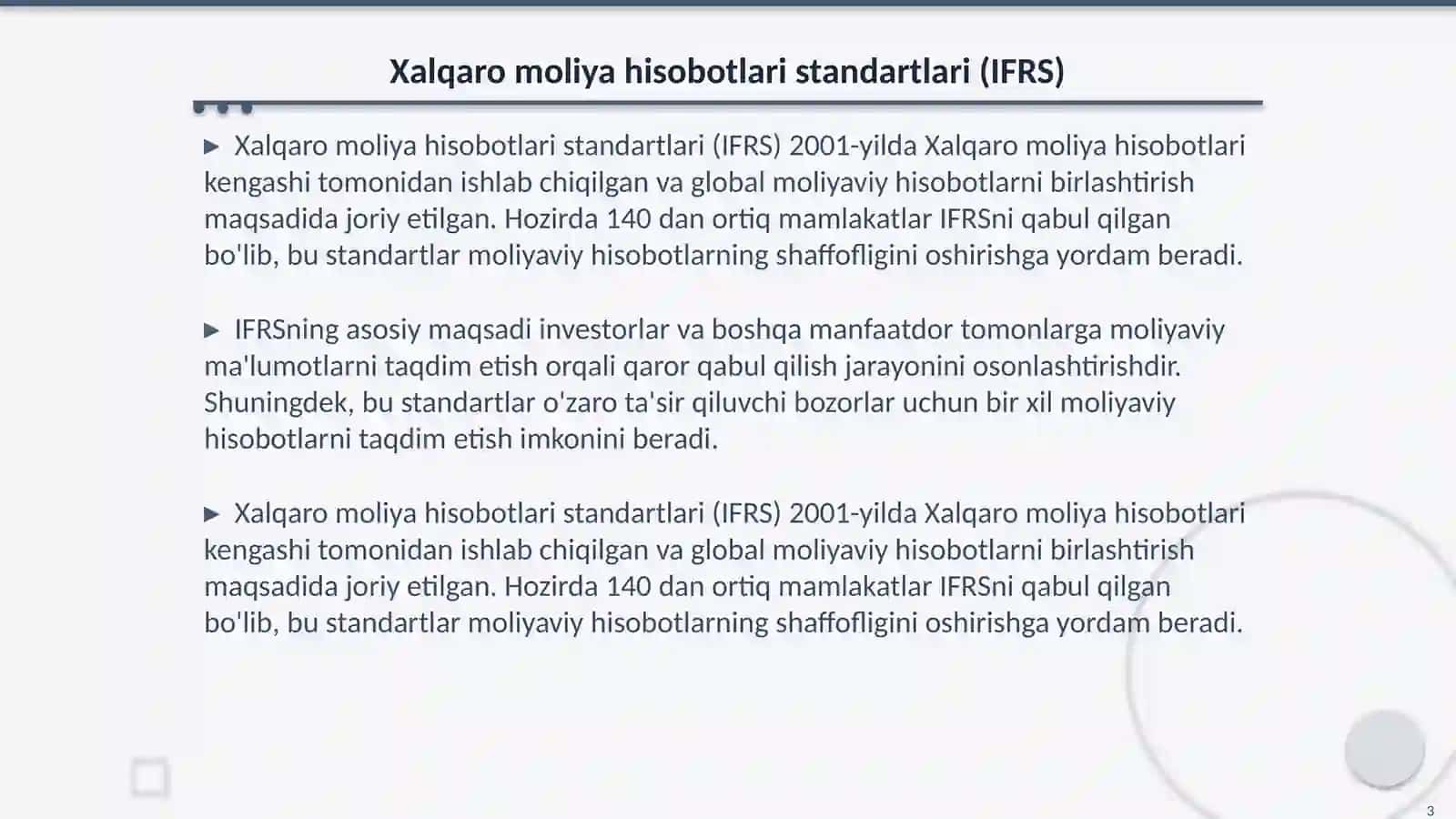 Xalqaro standartlar asosida majburiyatlar hisobi 3