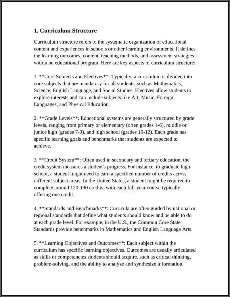 Curriculum Structure 3