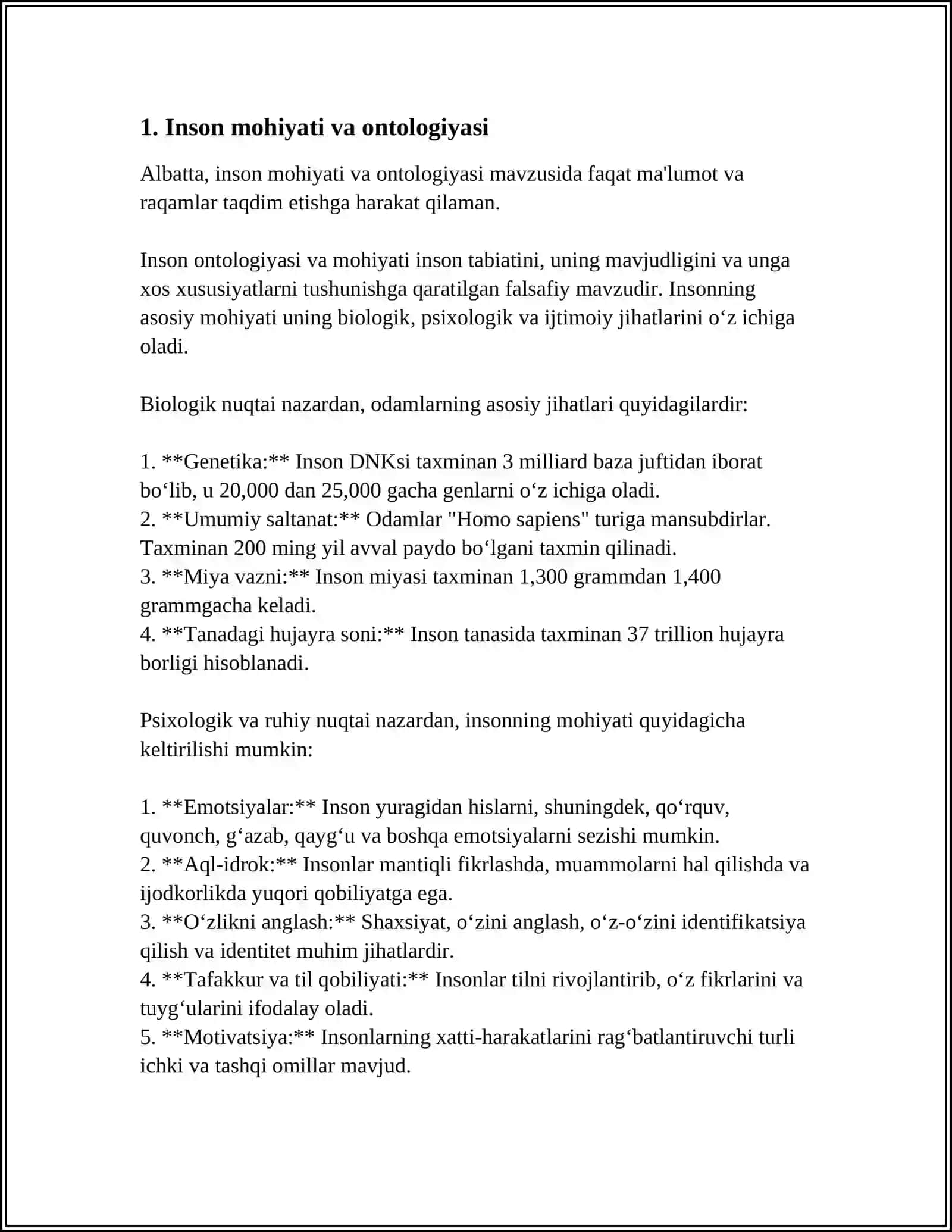 JAMIYAT FALSAFASI: INSON FALSAFASI ( FALSAFIY ANTROPOLOGIYA); QADRIYATLAR FALSAFASI ( AKSIOLOGYIA) 3