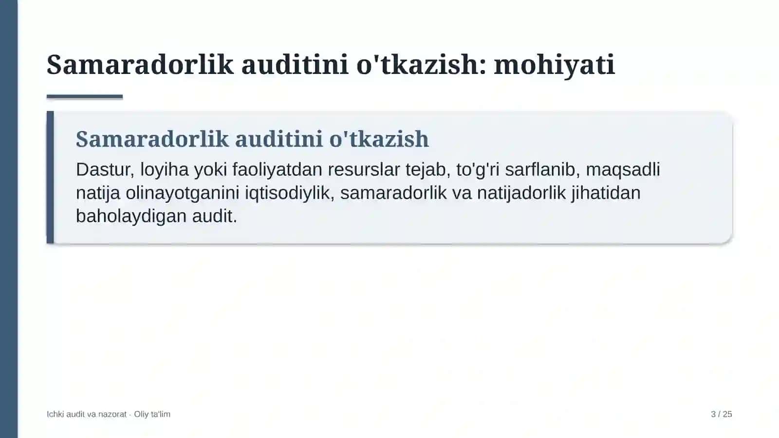 Xostellarda samaradorlik auditini o'tkazish 3
