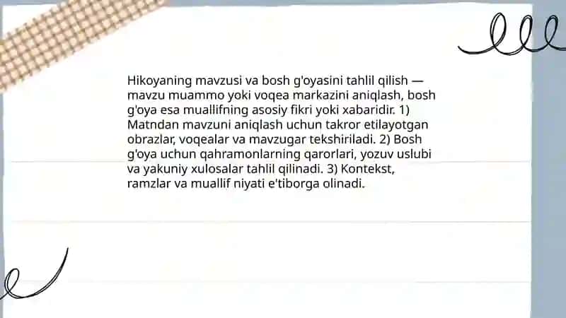 Hikoya matni tahlili 3