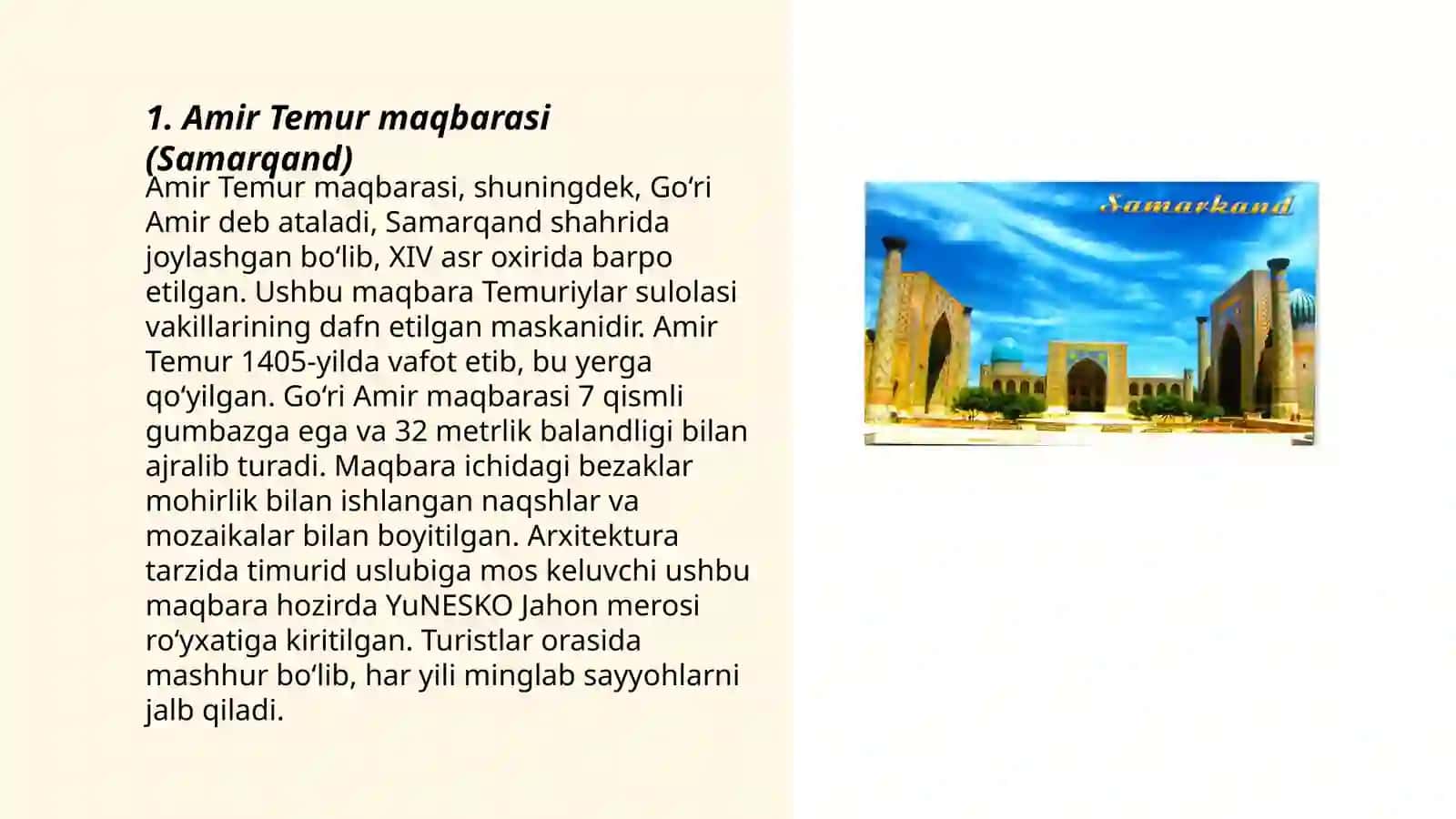 Amir Temur maqbarasi (Samarqand) 3