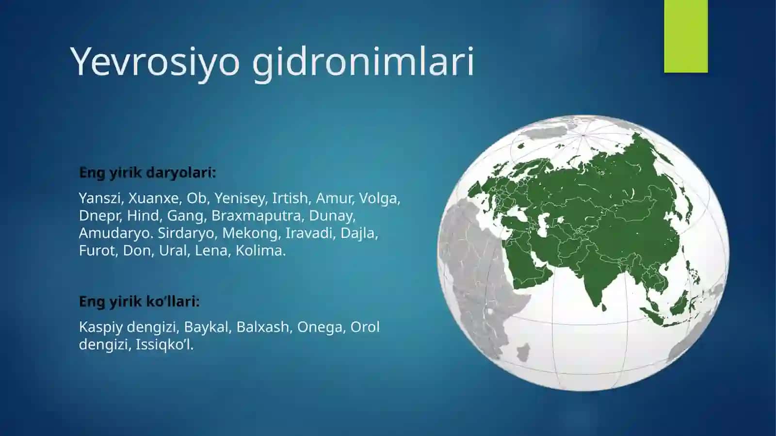 Har bir materik gidronimlari 3