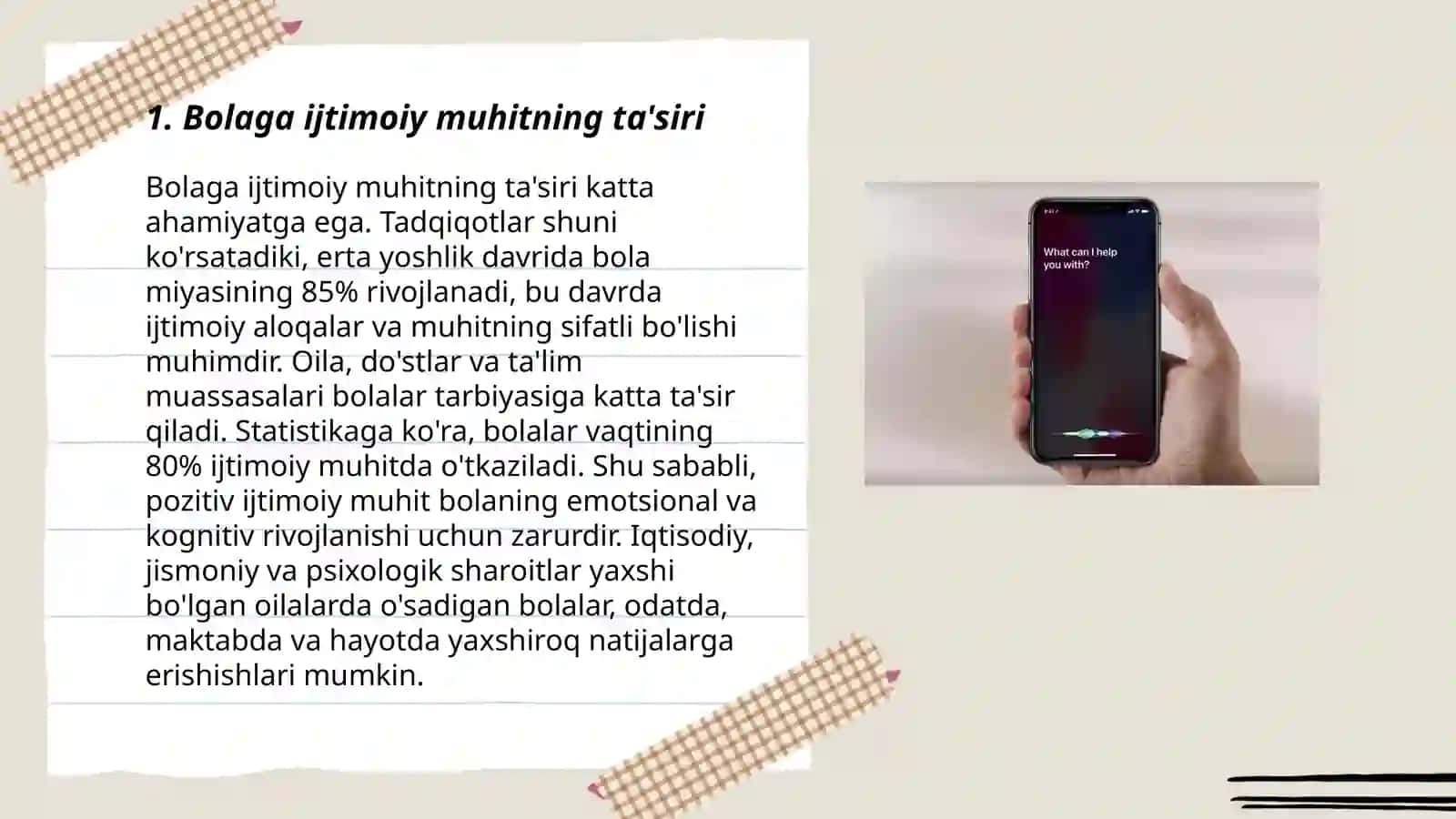 Bolaga ijtimoiy muhitning ta'siri 3
