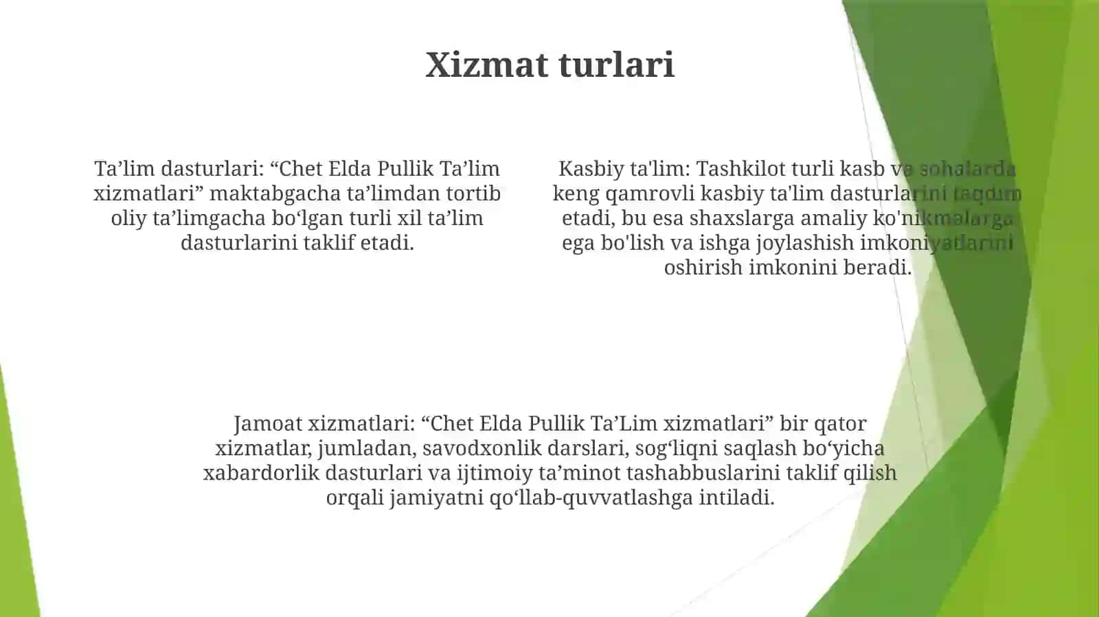 Chet Elda Pullik TaʼLim Xizmatlari 3
